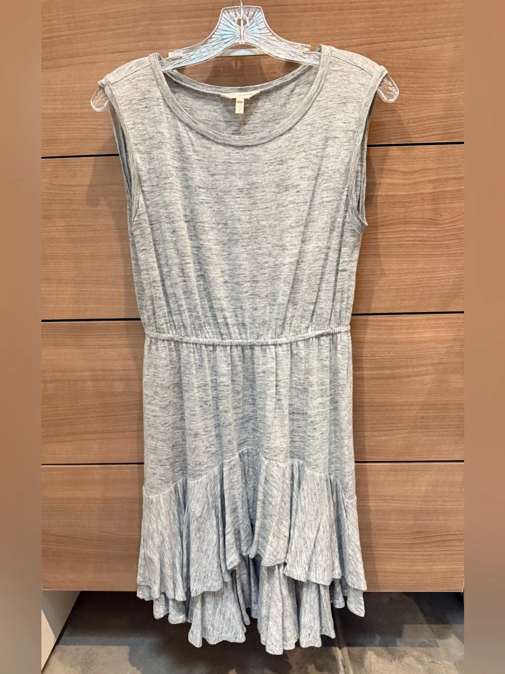 Rebecca Taylor Linen Jersey Dress in Gray Melange Size Small